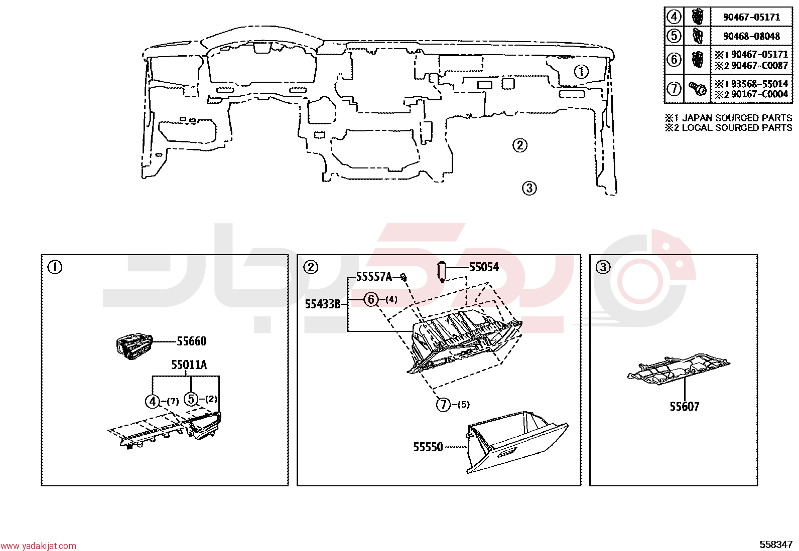 REGISTER ASSY, INSTRUMENT PANEL, NO.2 | 5566002460